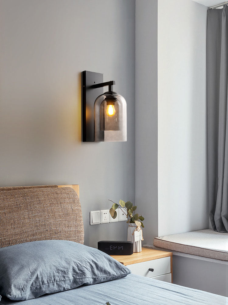 Lámpara de pared sombreada de estilo nórdico luminoso de pared de la pared del dormitorio del dormitorio