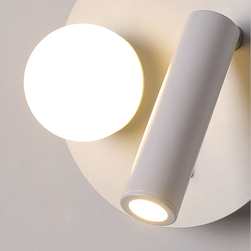 1-Light Minimalisme Acrylique Murce Murce Lampe légère murale blanche pour chambre à coucher