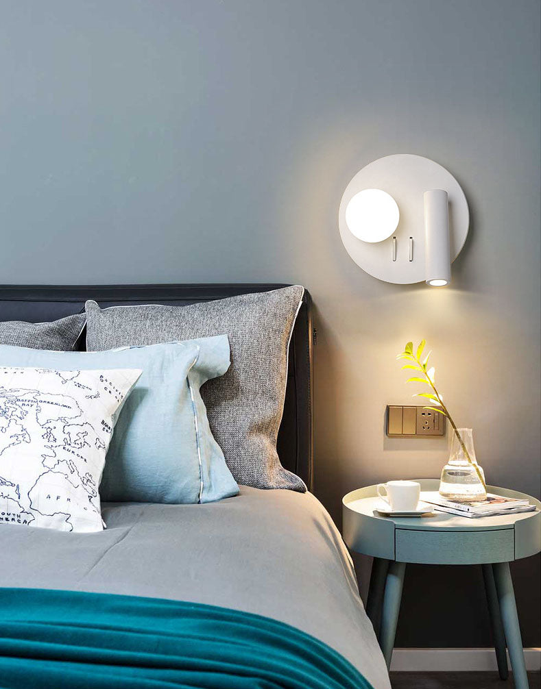 1-Light Minimalisme Acrylique Murce Murce Lampe légère murale blanche pour chambre à coucher