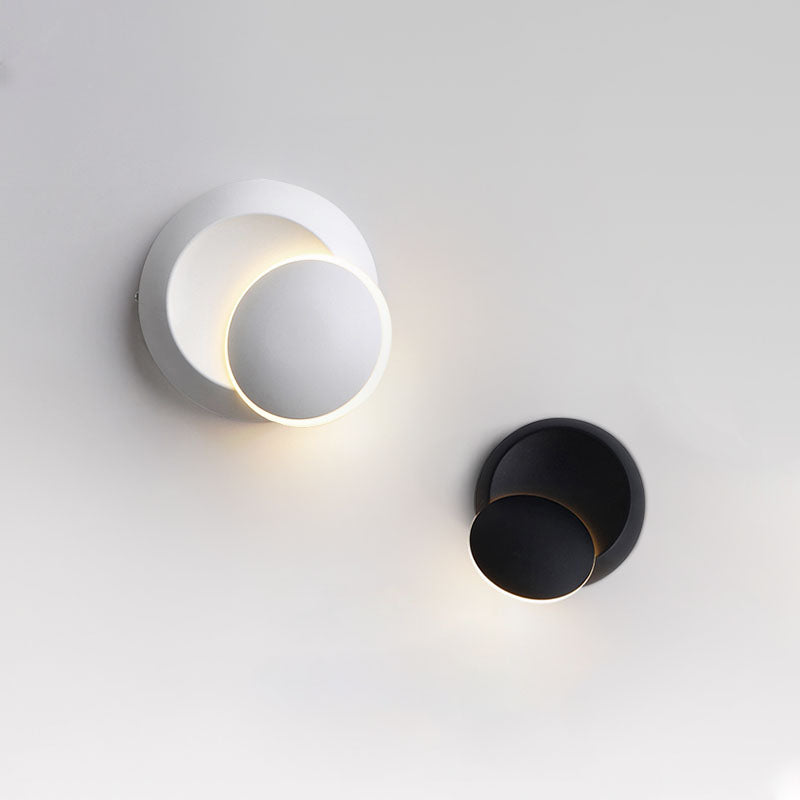 New Modern Aluminum 1-Light Wall Mount Lamp Adjustable Round Wall Sconce for Bedroom