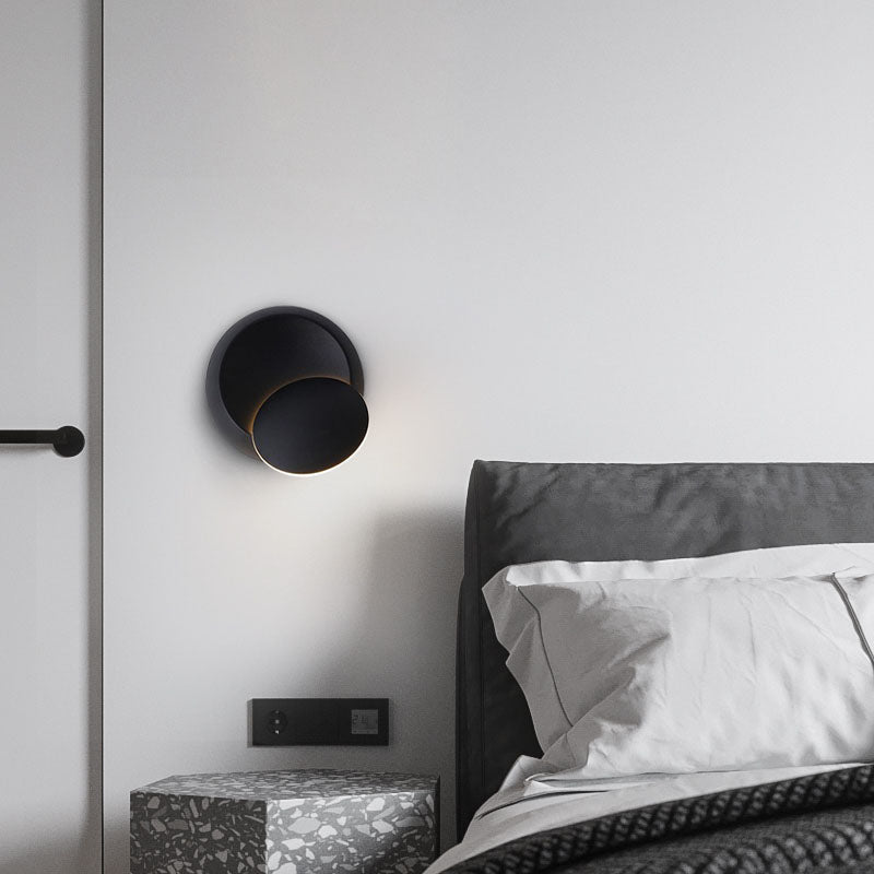 New Modern Aluminum 1-Light Wall Mount Lamp Adjustable Round Wall Sconce for Bedroom