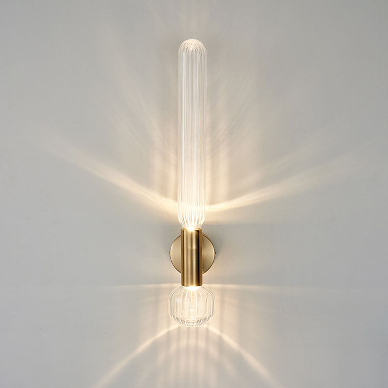 Contemporary Gold Glass Wall Mounted Lighting 1-Light Wall Sconce for Living Room