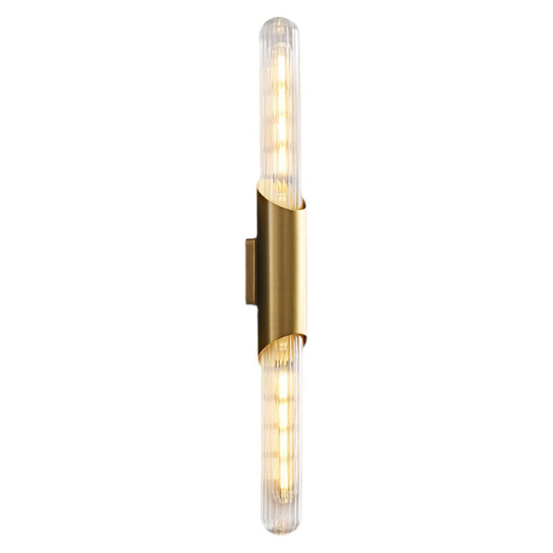 Contemporary Gold Glass Wall Mounted Lighting 1-Light Wall Sconce for Living Room