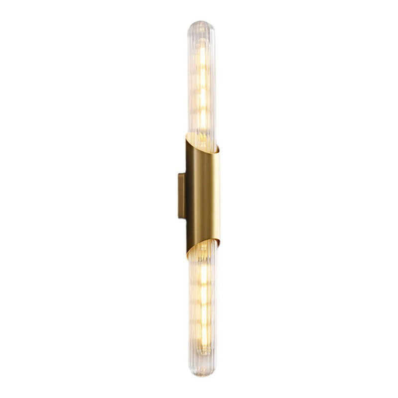 Contemporary Gold Glass Wall Mounted Lighting 1-Light Wall Sconce for Living Room
