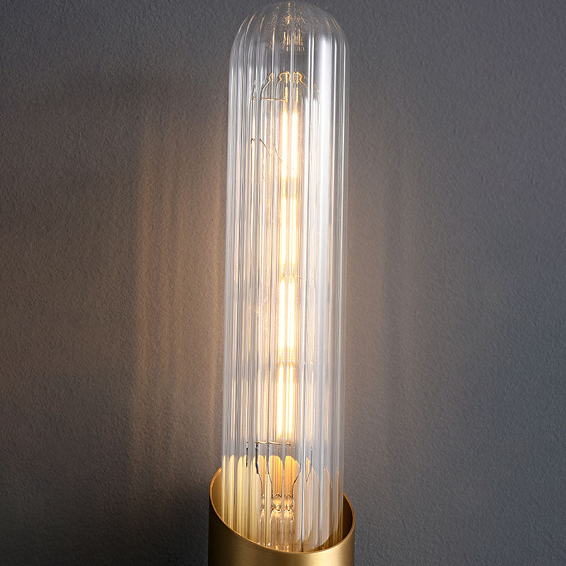 Contemporary Gold Glass Wall Mounted Lighting 1-Light Wall Sconce for Living Room