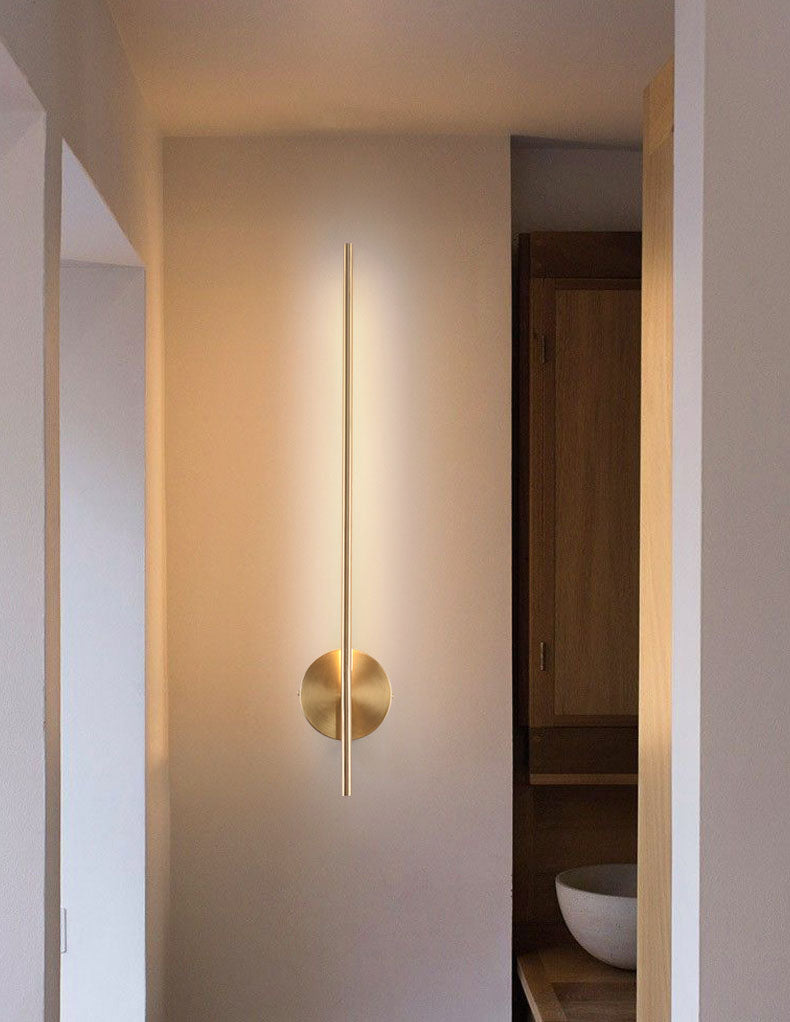 Gold Copper Linear Wall Lamp Sconce Contemporary Sconce Lamp for Living Room