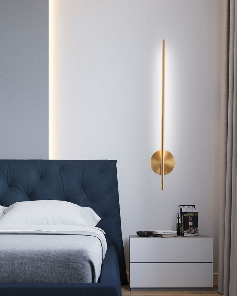 Gold Copper Linear Wall Lamp Sconce Contemporary Sconce Lamp for Living Room