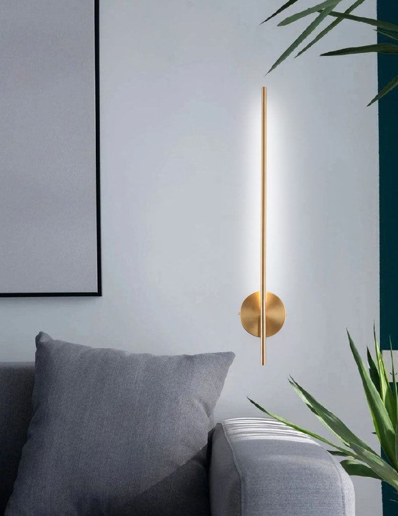 Gold Copper Linear Wall Lamp Sconce Contemporary Sconce Lamp for Living Room