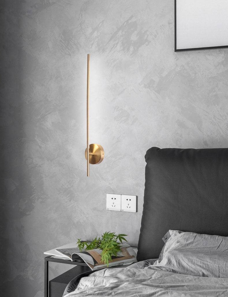 Gold Copper Linear Wall Lamp Sconce Contemporary Sconce Lamp for Living Room