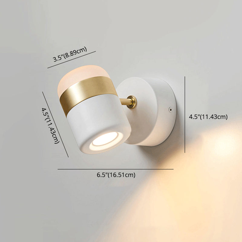 Minimalism Aluminum Wall Mount Lamp Bedroom Wall Lighting Fixture with 1 Spotlight