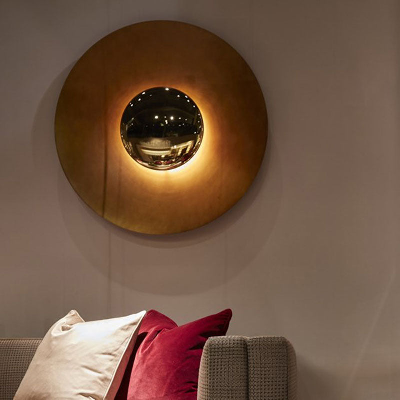 1-Light Contemporary Iron Wall Sconce Circle Wall Light Lamp for Bedroom