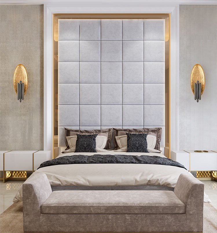 Lampada montata a parete in metallo regolabile contemporaneo per camera da letto