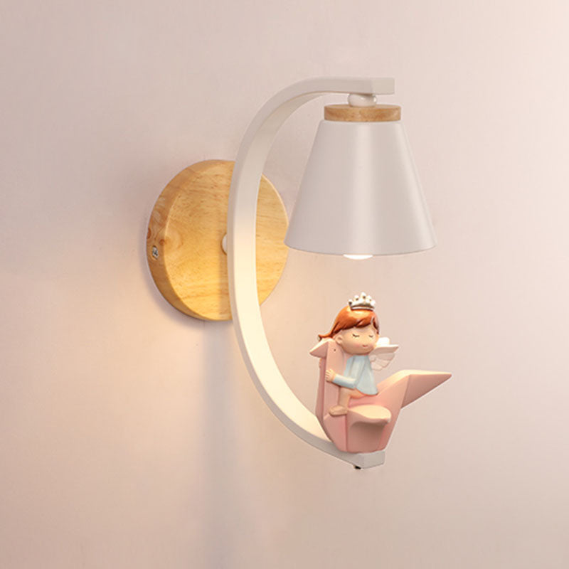 Resin Cartoon Modern 1-light LED Wall Light Armed Wall Sconce for Children's Room