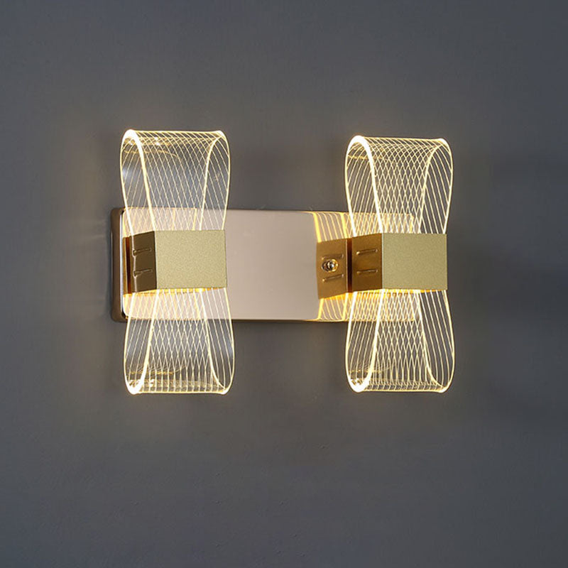 Zeitgenössische LED -Wandleuchter ovales Aluminiumwandmontage Licht für Schlafzimmer