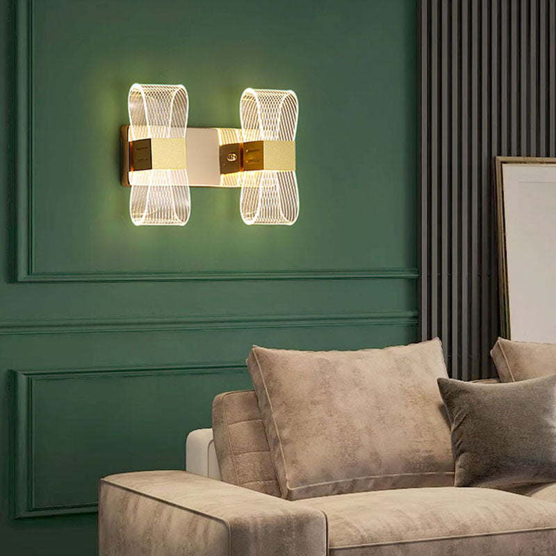 Zeitgenössische LED -Wandleuchter ovales Aluminiumwandmontage Licht für Schlafzimmer