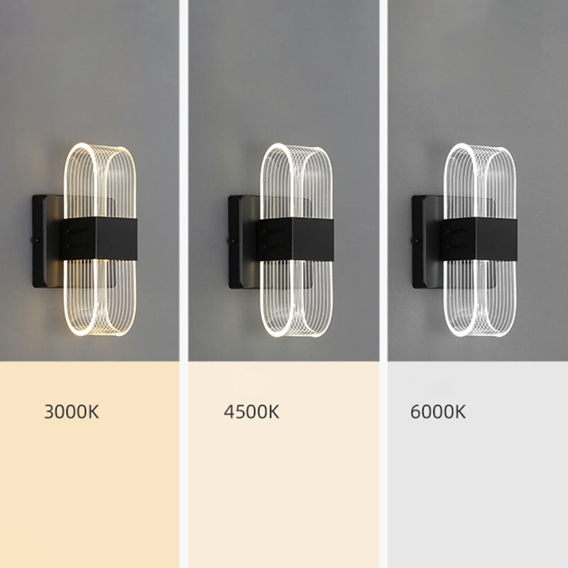 Zeitgenössische LED -Wandleuchter ovales Aluminiumwandmontage Licht für Schlafzimmer