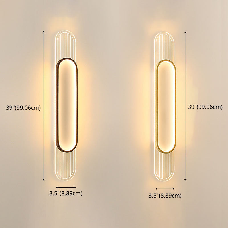 Houten eigentijdse muur sconce 1-licht ovale wand gemonteerde verlichting voor slaapkamer