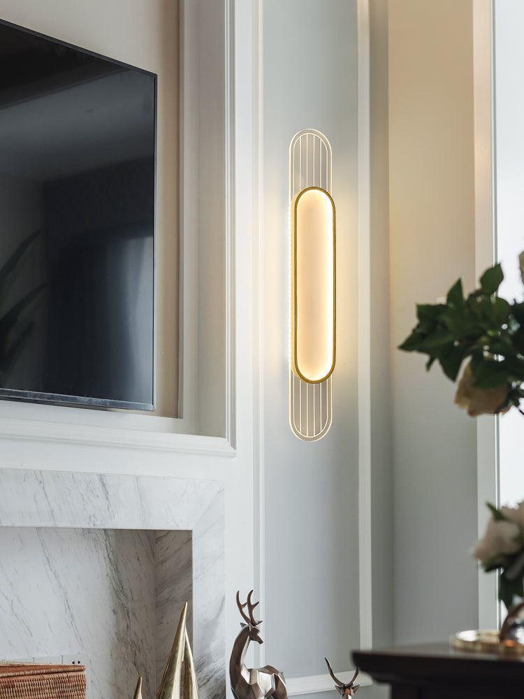 Houten eigentijdse muur sconce 1-licht ovale wand gemonteerde verlichting voor slaapkamer