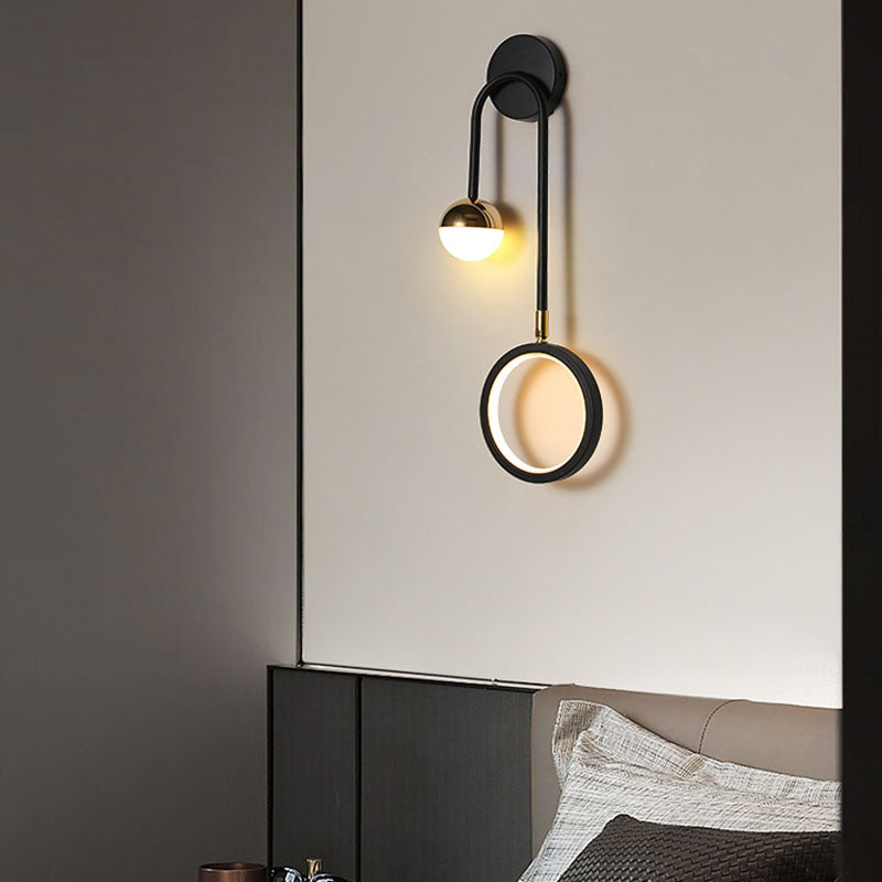 Lámparas de pared de luz de luz de 2 luces de media sombra contemporánea para sala de estar para sala de estar