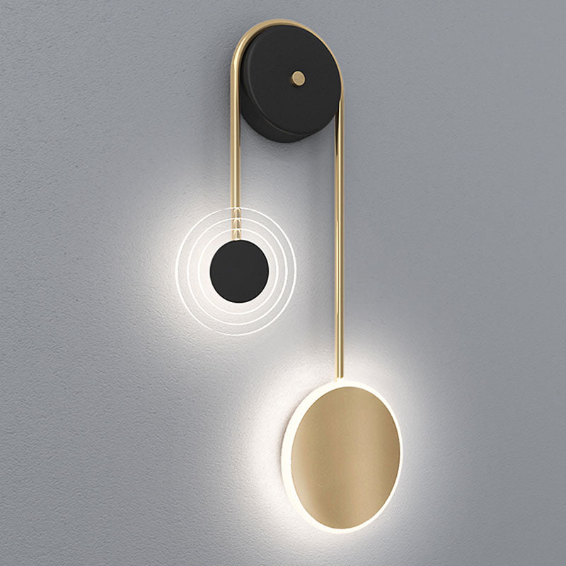 Lámparas de pared de luz de luz de 2 luces de media sombra contemporánea para sala de estar para sala de estar