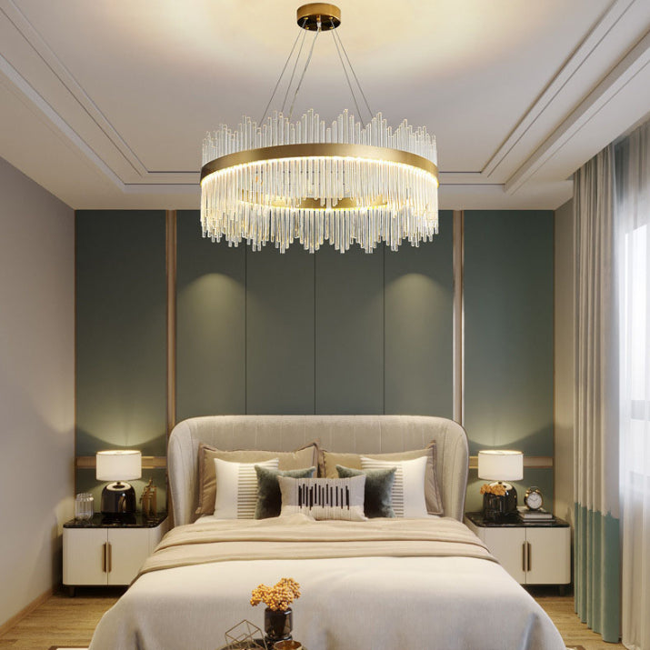 Lampada il lampadario circolare Light Segnalizzazione moderna Simplicity Crystal Crystal Ciondolo per il ristorante