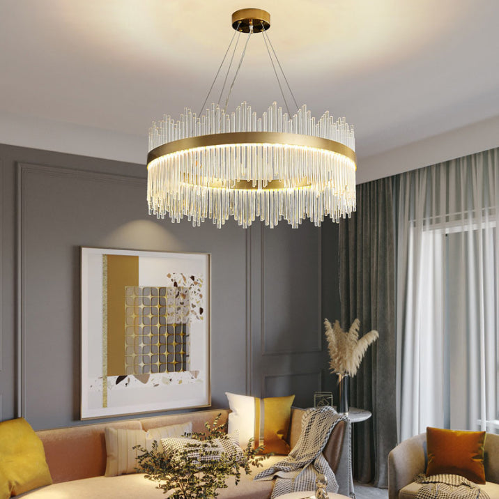 Lampada il lampadario circolare Light Segnalizzazione moderna Simplicity Crystal Crystal Ciondolo per il ristorante