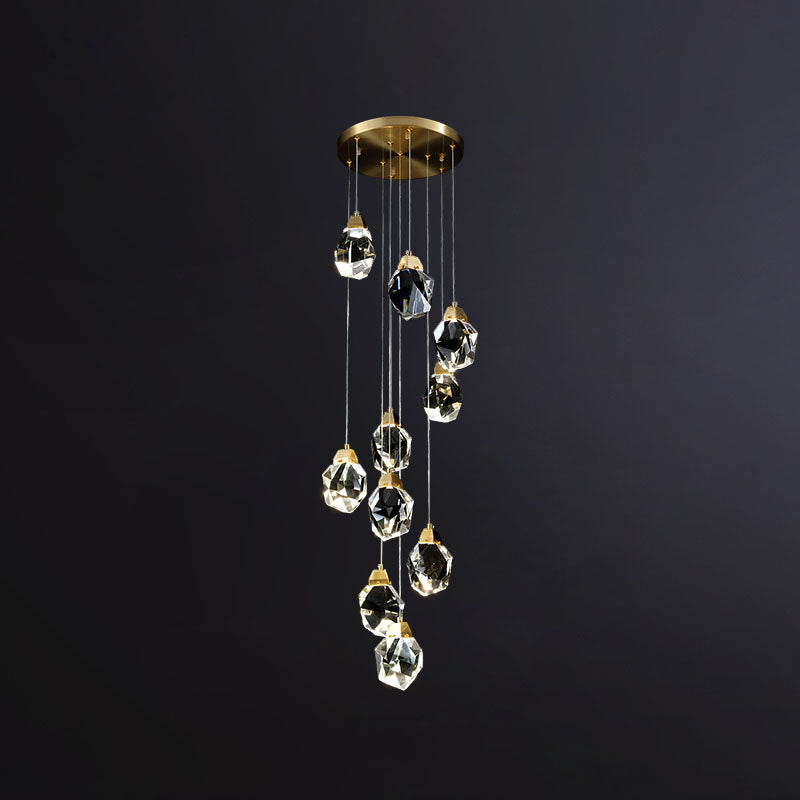 New Modern Gold Tiered Chandelier Light Fixtures Crystal LED Hanging Lamp for Living Room