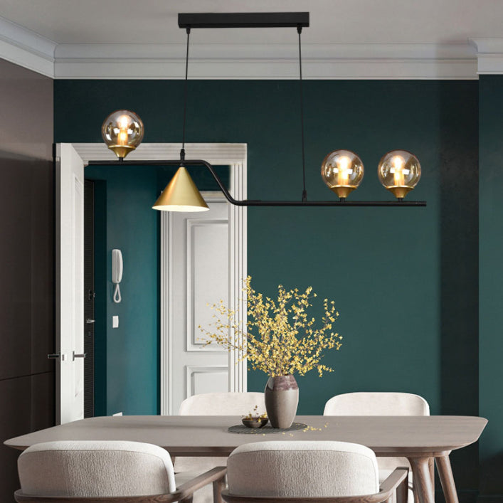 Round Island Lighting Fixture Modern-Style Glass Island Chandelier for Dinning Room