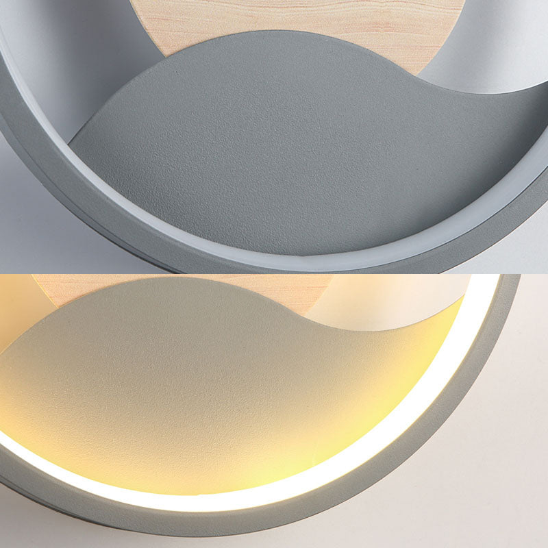 Aluminium afgeronde schaduw Wandlicht Moderne 1-licht LED-wand sconce voor slaapkamer