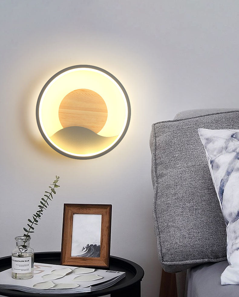 Aluminium afgeronde schaduw Wandlicht Moderne 1-licht LED-wand sconce voor slaapkamer
