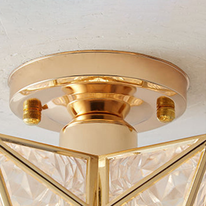 Star Semi-Flush Ceiling Light Traditional Acrylic Ceiling Mount Chandelier for Bedroom
