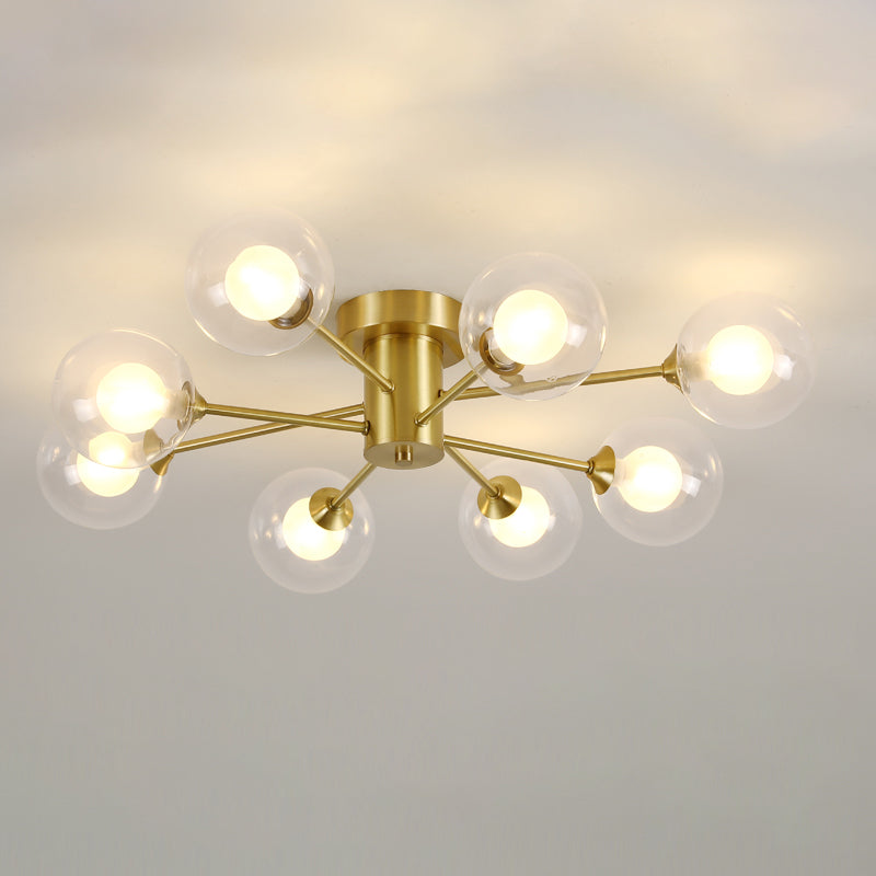 Glass Bubbles Semi-Flush Ceiling Light Nordic Style Semi Flush Mount Ceiling Light