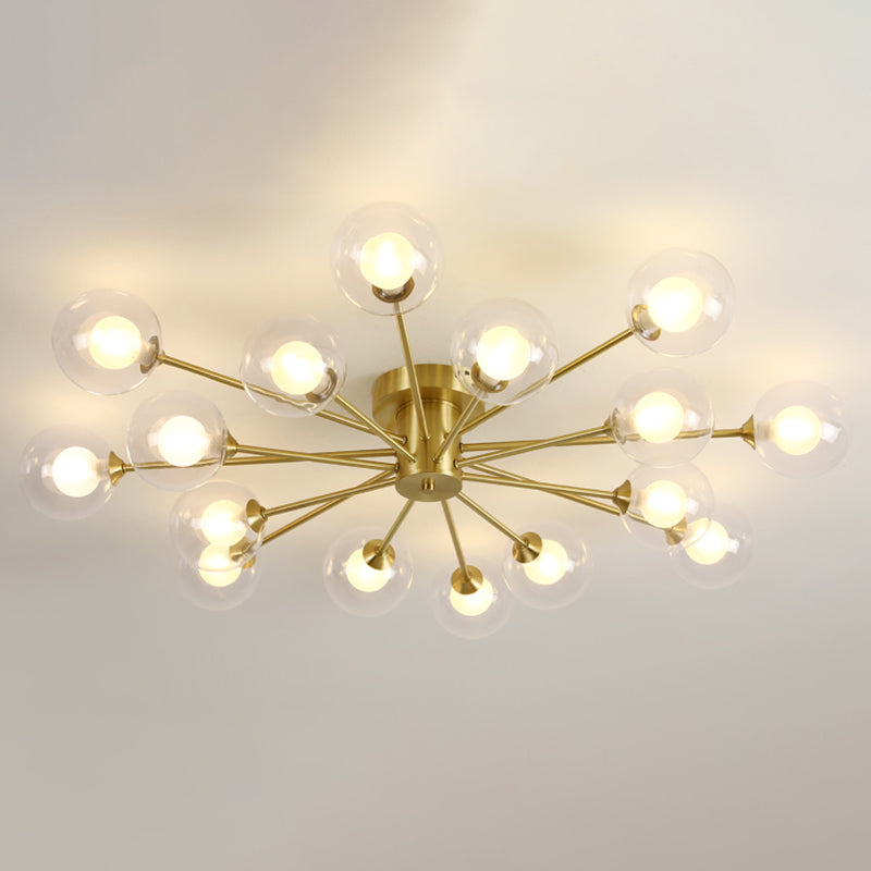 Glass Bubbles Semi-Flush Ceiling Light Nordic Style Semi Flush Mount Ceiling Light