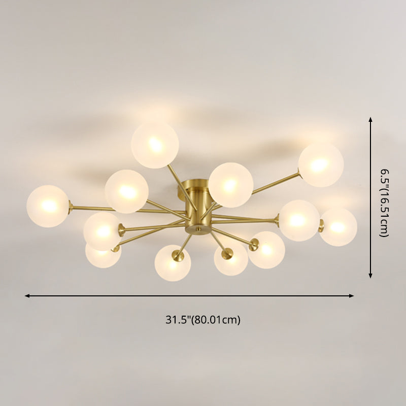 Glass Bubbles Semi-Flush Ceiling Light Nordic Style Semi Flush Mount Ceiling Light