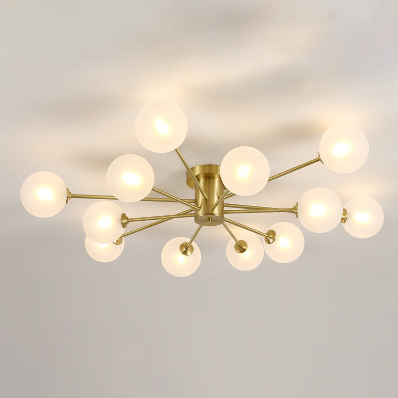 Glass Bubbles Semi-Flush Ceiling Light Nordic Style Semi Flush Mount Ceiling Light
