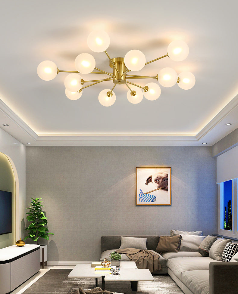 Glass Bubbles Semi-Flush Ceiling Light Nordic Style Semi Flush Mount Ceiling Light