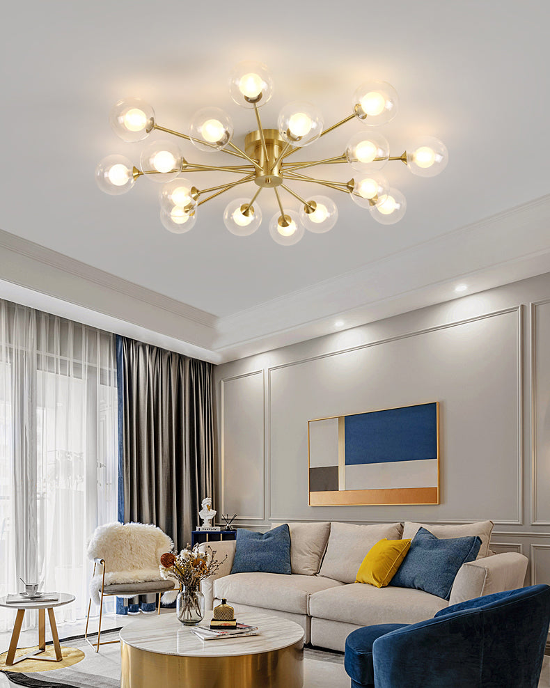 Glass Bubbles Semi-Flush Ceiling Light Nordic Style Semi Flush Mount Ceiling Light