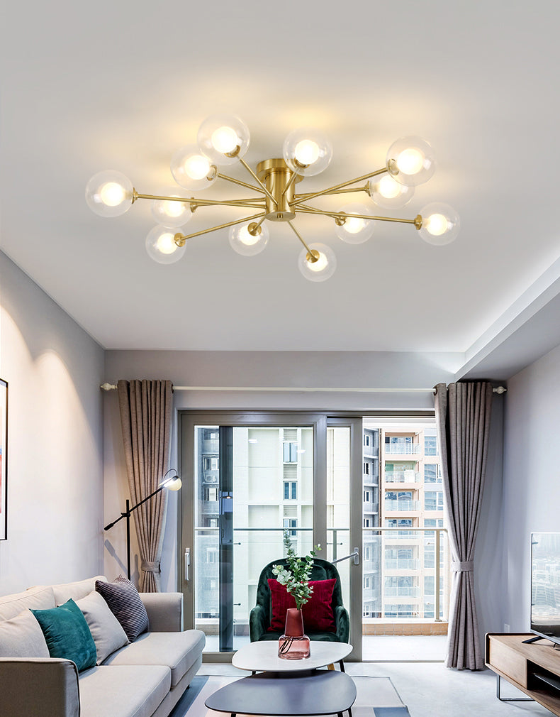 Glass Bubbles Semi-Flush Ceiling Light Nordic Style Semi Flush Mount Ceiling Light