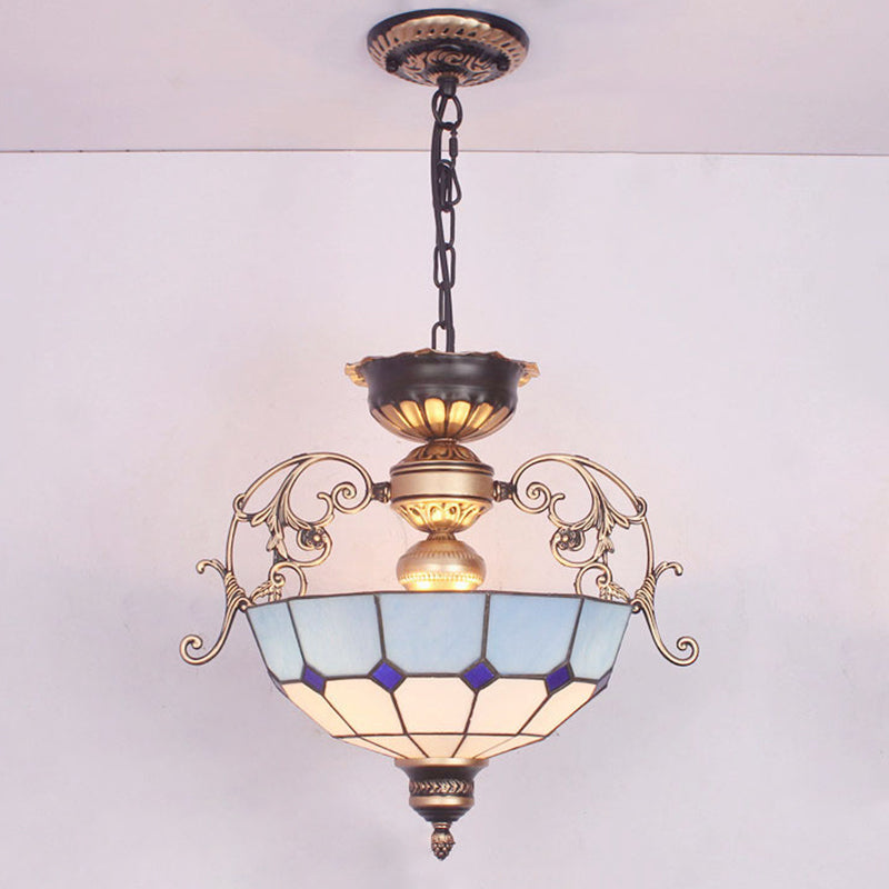 Suspension suspendue méditerranéenne vitrail inversé lustre lustre dôme