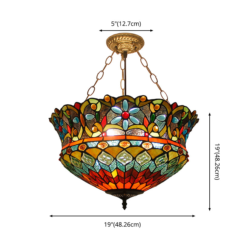 Éclairage de lustre bol inversé