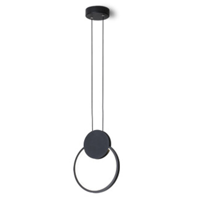 Black Geometric LED Pendant Light in Modern Concise Style Aluminium Hanging Lamp with Acrylic Shade