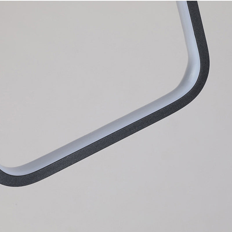 Black Geometric LED Pendant Light in Modern Concise Style Aluminium Hanging Lamp with Acrylic Shade