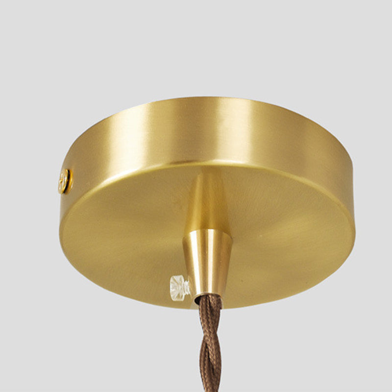 Gold Cylindrical Single Pendant Light Fon de fer forgé lampe pour les espaces intérieurs