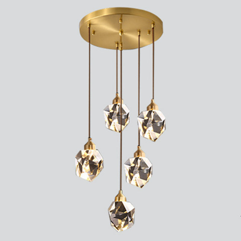 Ultra-moderne Einfachheit Diamant Multi-Licht Anhänger Kristall Suspension Anhänger Licht für das Restaurant
