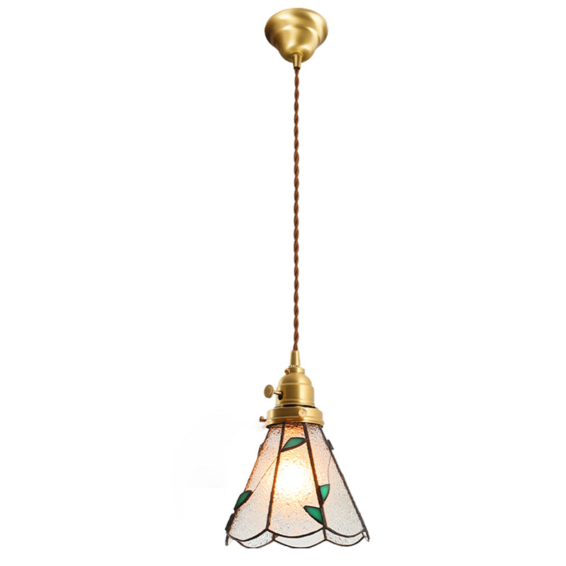 Shaded Pendant Lighting Fixture Tiffany Style Stained Glass Suspension Pendant Light