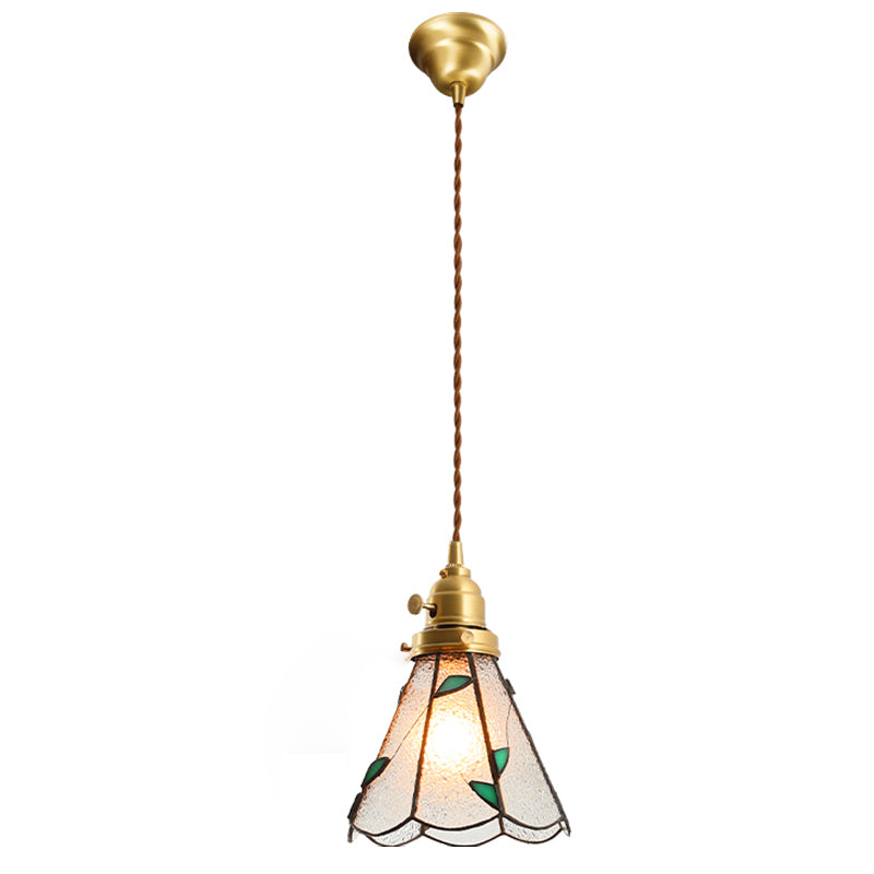 Gearceerde hanger verlichtingsarmatuur Tiffany -stijl gebrandschilderd glasvering hanglampje