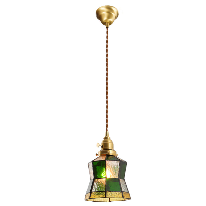 Shaded Pendant Lighting Fixture Tiffany Style Stained Glass Suspension Pendant Light