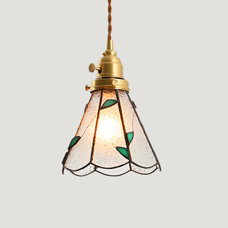 Gearceerde hanger verlichtingsarmatuur Tiffany -stijl gebrandschilderd glasvering hanglampje