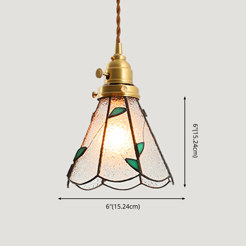 Gearceerde hanger verlichtingsarmatuur Tiffany -stijl gebrandschilderd glasvering hanglampje