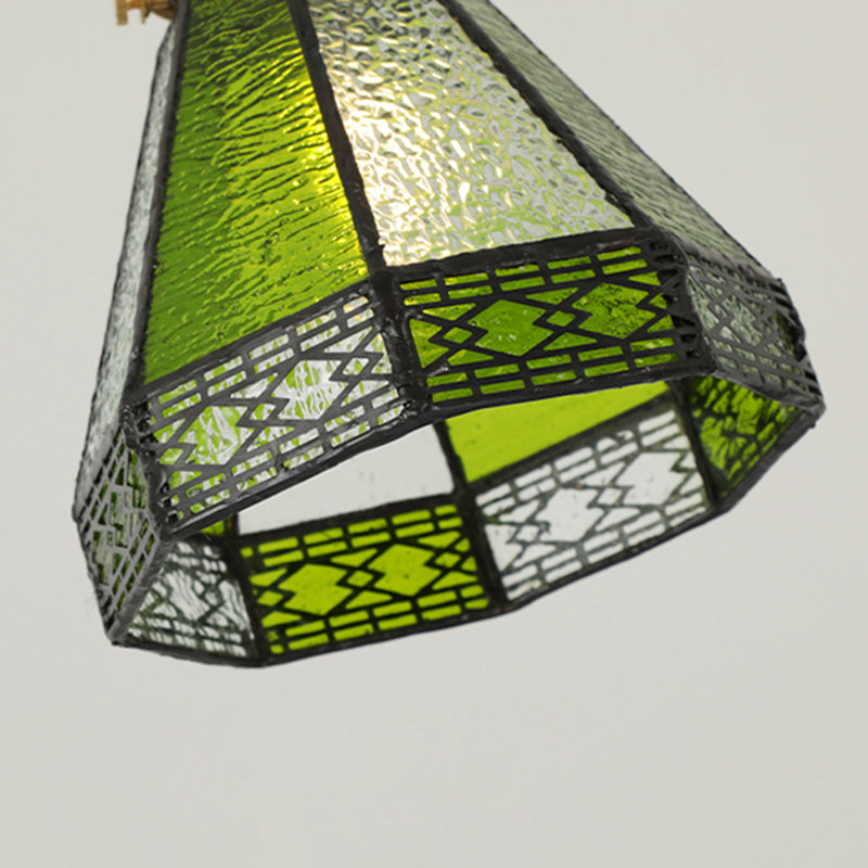 Gearceerde hanger verlichtingsarmatuur Tiffany -stijl gebrandschilderd glasvering hanglampje